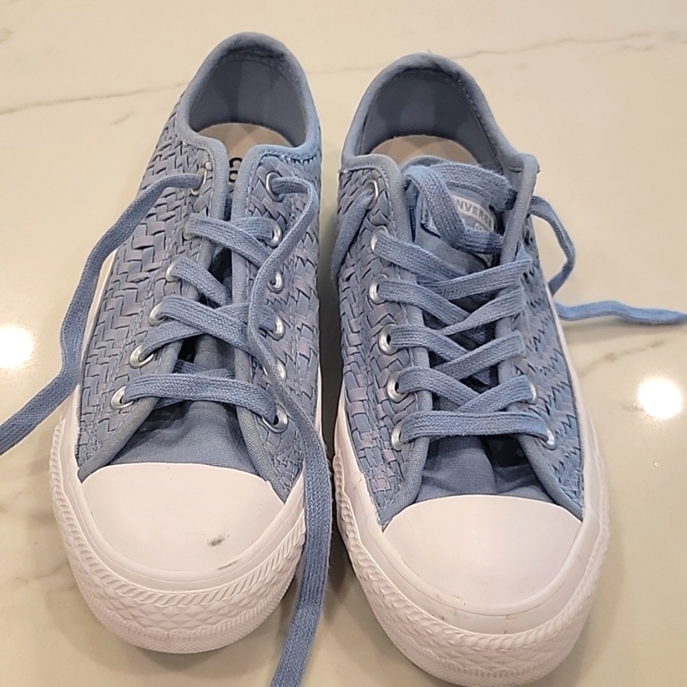 CONVERSE ALLSTAR WOMENS size US 7.5, EU 38, UK 5.5 denim blue woven tennis shoes